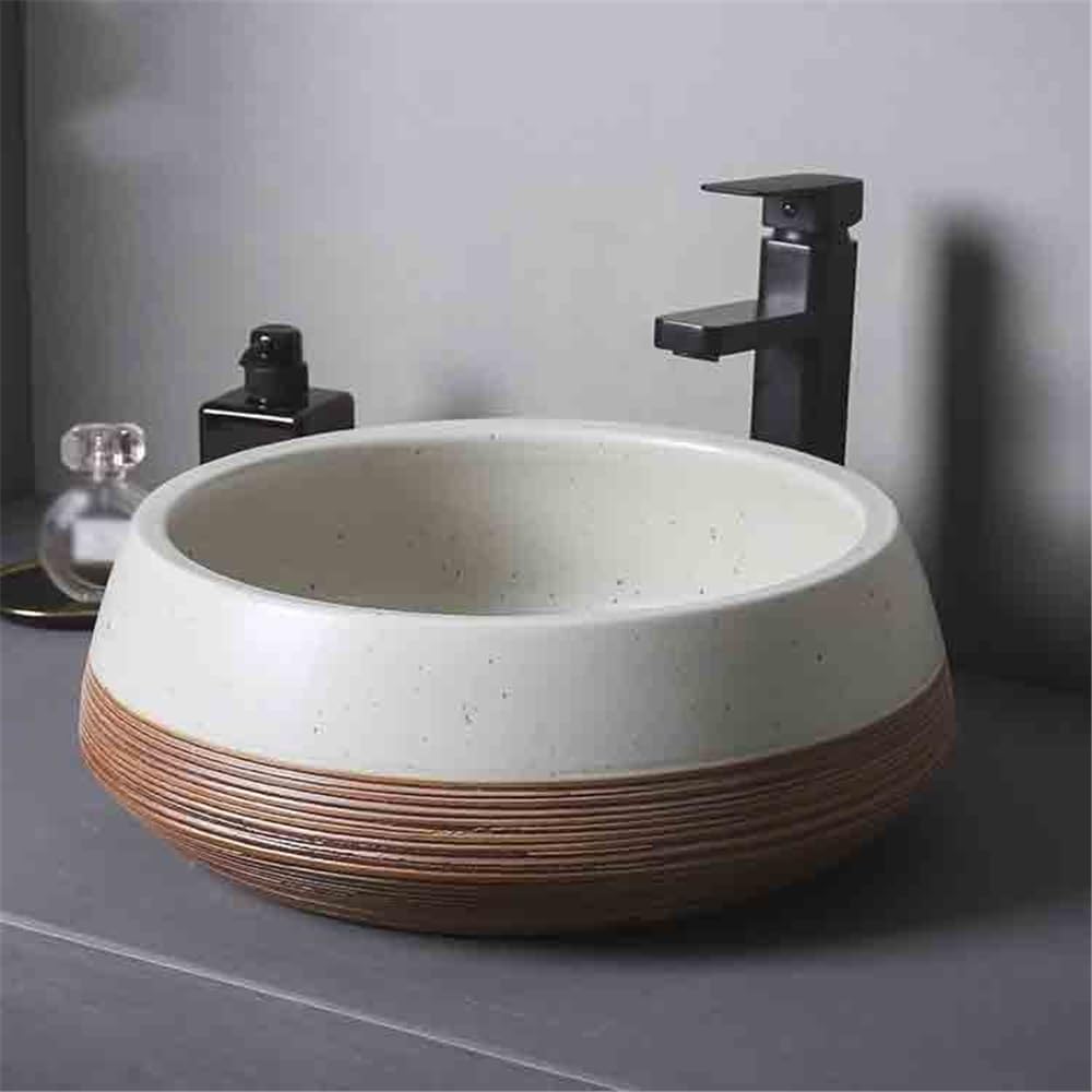 Umywalka łazienkowa Prostokątna umywalka nablatowa z akcesoriami, ceramiczna umywalka balkonowa retro nowoczesny blat