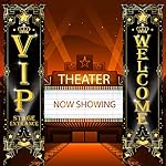 Blulu VIP Party Decorations Roaring 20s Movie Night Banner VIP Porch Sign Movie Theater Now Showing Hanging Porch Sign 1920s Party Supplies(Black) - Image 2