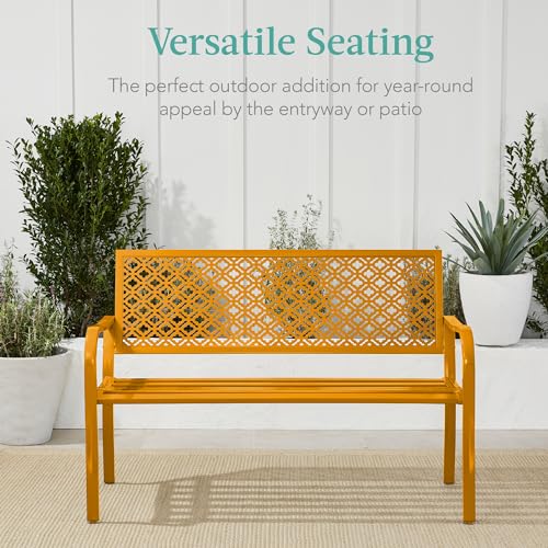 Best Choice Products SKY7855 Outdoor Bench 2-Person Metal Steel Benches Furniture thumb #5