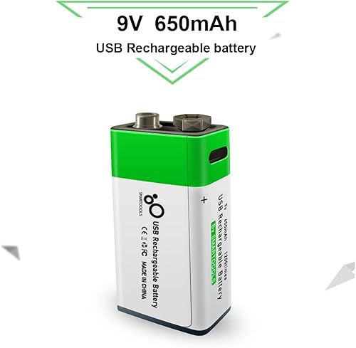Miniatura 5 de BEATLIPO Batería recargable de litio de 9V 650mAh USB de carga li-ion batería cuadrada para micrófono de control remoto de juguete
