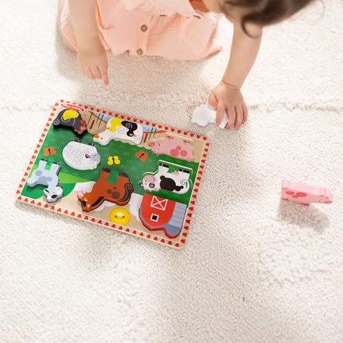 Image of Melissa & Doug Farm Wooden Chunky Puzzle (8 pcs) - FSC Certified (Pack of 12)
