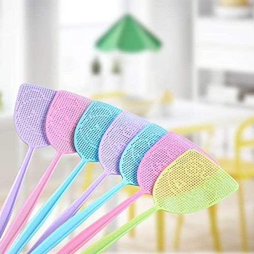 Fly Swat, 5 Pack Plastic Manual Fly Swatter Insect Mosquito Wasp Pest Control with Long Handle Assorted Colors Heavy Duty, Multi Pack Strong Fly Swatters