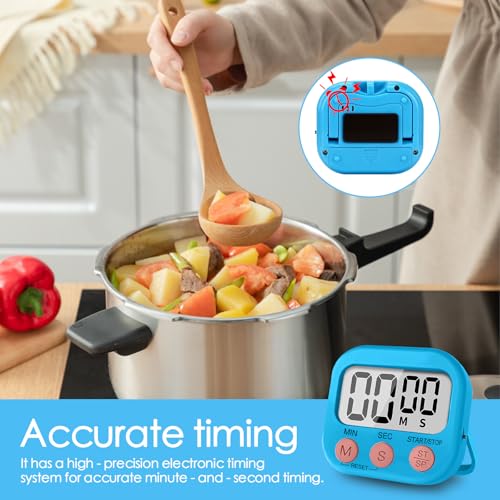 4 pièces Minuteur De Cuisine, Timer avec Grand écran LCD, 4 Couleurs avec Support Pliable Convient pour La Cuisine, La PâTisserie, Le Sport Et L'Apprentissage – Image 6