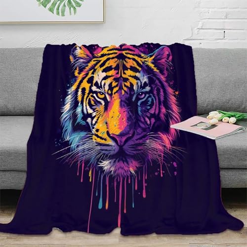 Couverture microfres de luxe jeté de lit imprimé tigre numérique