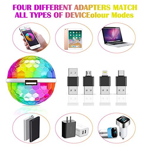 Usb Party Lights Mini Disco Ball,Led Small Magic Ball Sound Control Dj Stage Light Colorful Strobe Rgb Lamp For Christmas/Brithday/Wedding/Club/Karaoke Decorations,Suitable For Mobile Phones #TOP5