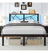 Amazon.com: ChicZhiNest Twin Size Black Metal Bed Frame with USB