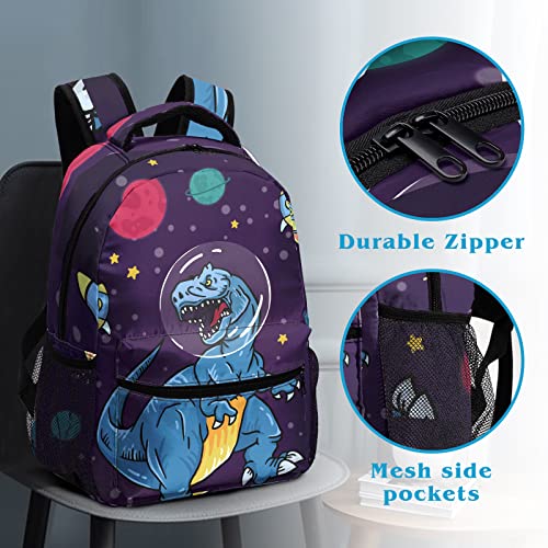 Dacawin Blue Giant Dinosaur School Backpack Cartoon Tyrannosaurus Rex Bookbag For Boys Girls Cosmic Planet Rocket Fashion Travel Bag Casual Daypack Backpacks For Toddler Little Kids #TOP2