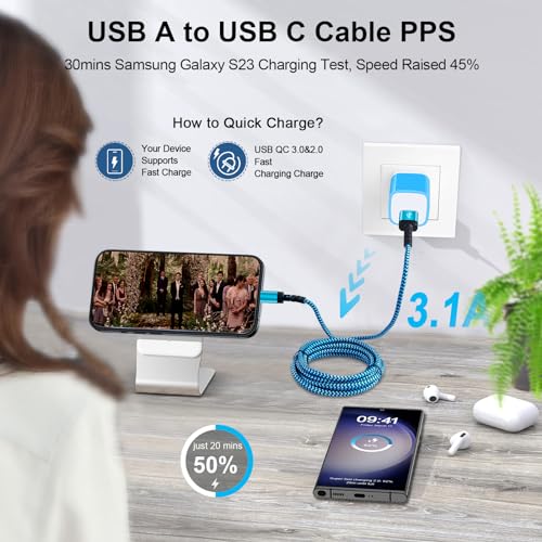 Image of USB C Charger Cable 6FT /3Pack for iPhone 17 16e /16 /16 Pro /16 Pro Max /16 Plus,15 /15 Pro /15 Pro Max /15 Plus,3.1A USB Type C Cable Car Fast Charging Cord for Samsung Galaxy S25 Ultra A17 A16,Pixel 10 Pro