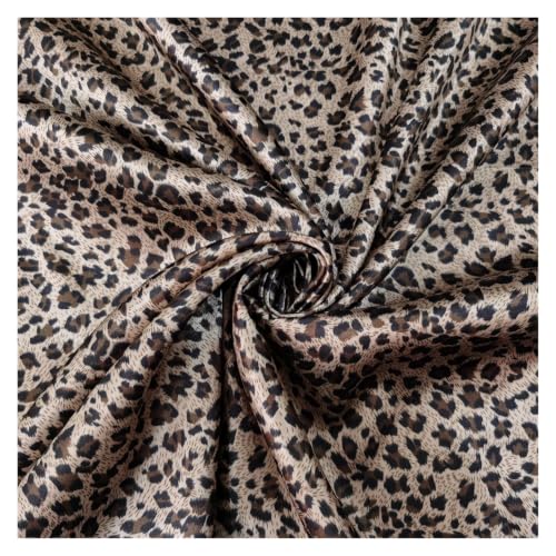 Tissu satin léopard marron anti-friction pour doublure robe et pyjama
