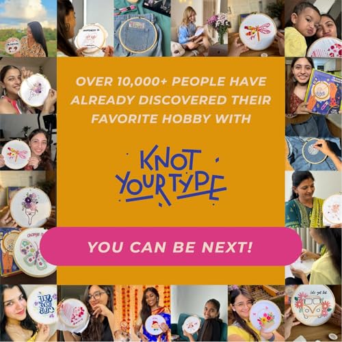 Image of KNOT YOUR TYPE DIY Notebook Embroidery Kit | Pack of 2 Notebooks | Beginner Hand Embroidery Craft Kit with Threads & Tools | Creative Art & Craft Gift Set for Adults