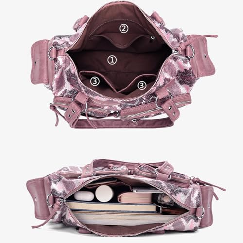 Image of Shoulder Purse for Women, Leather Women's Handbag Y2k Aesthetic Coquette Shoulder Bag Hobo Punk Trendy Ladies Purse