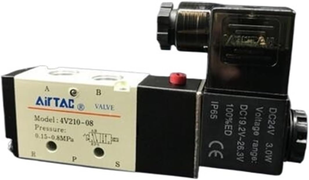 1/4" 2 Position 5 Port Air Solenoid Valves 4V210-08 Pneumatic Control Valve, DC12v DC24v AC36v AC110v 220v 380v(DC24V)