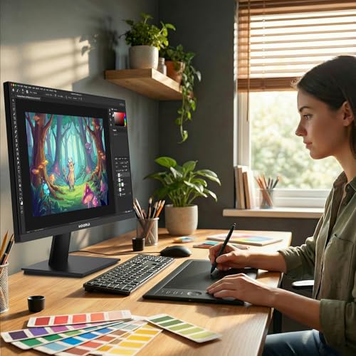 Image of KOORUI 32-inch 4K UHD 3840 x 2160 Monitor 99% sRGB Build-in Speakers，Black | 3840x2160p,99%sRGB,Built-in Speakers x2, GTG 3ms, HDR10, Adaptive Sync,Borderless Design,Wall Mounting HDMI 2.0 x2