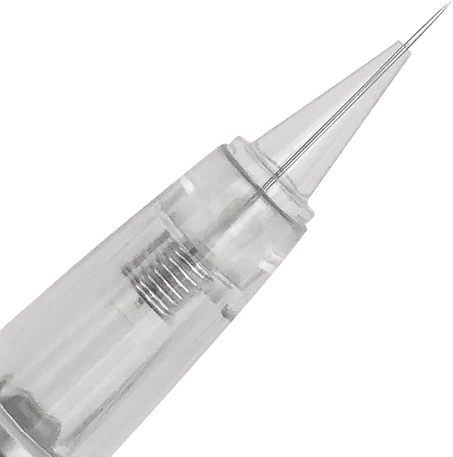 Pinkiou 10 Pcs Stainless Steel Tattoo Needles Microblading Needle Blades for Eyebrow Permanent Makeup Machine (1R)