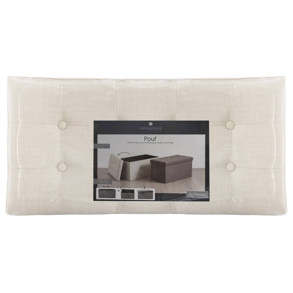 ATMOSPHERA CREATEUR D'INTERIEUR Puf Plegable Beige Doble