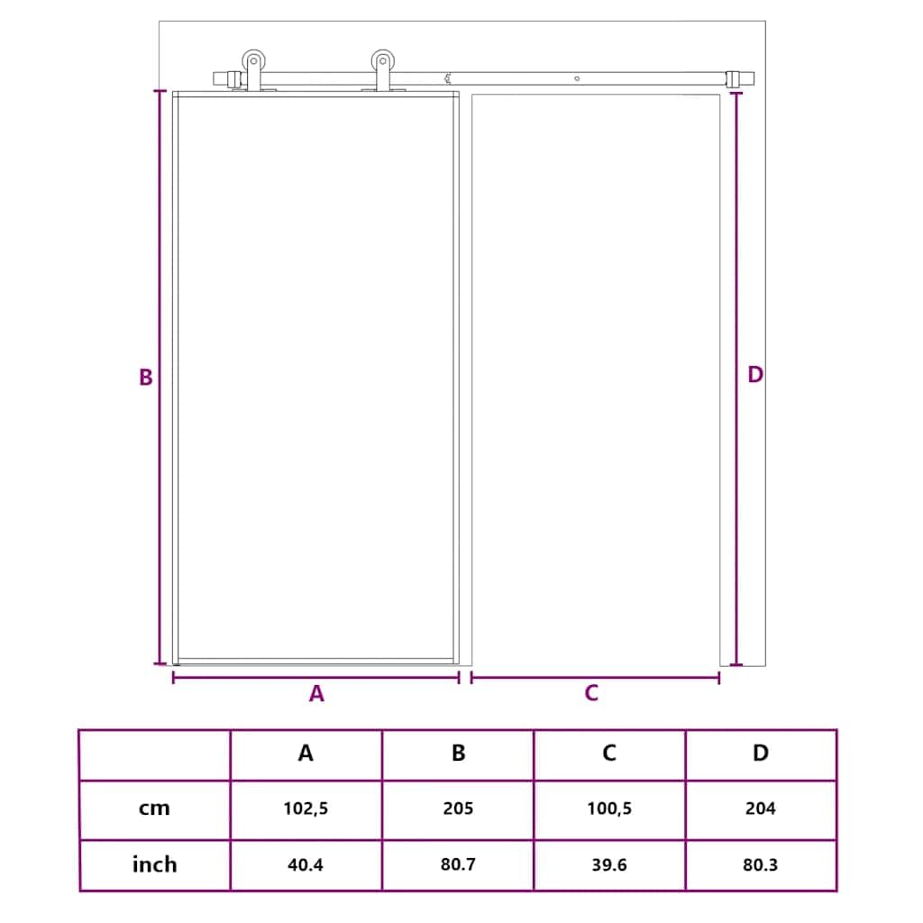 vidaXL Porta Scorrevole Oro 102,5x205 Vetro Smerigliato ESG Alluminio