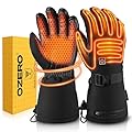 OZERO Heated Gloves for Men and Women: 6000mAh Rechargeable Battery Heated Gloves, Waterproof Windproof Electric Heated Gloves for Skiing, Hunting, Riding, Hiking, Fishing, Working Black/Medium
