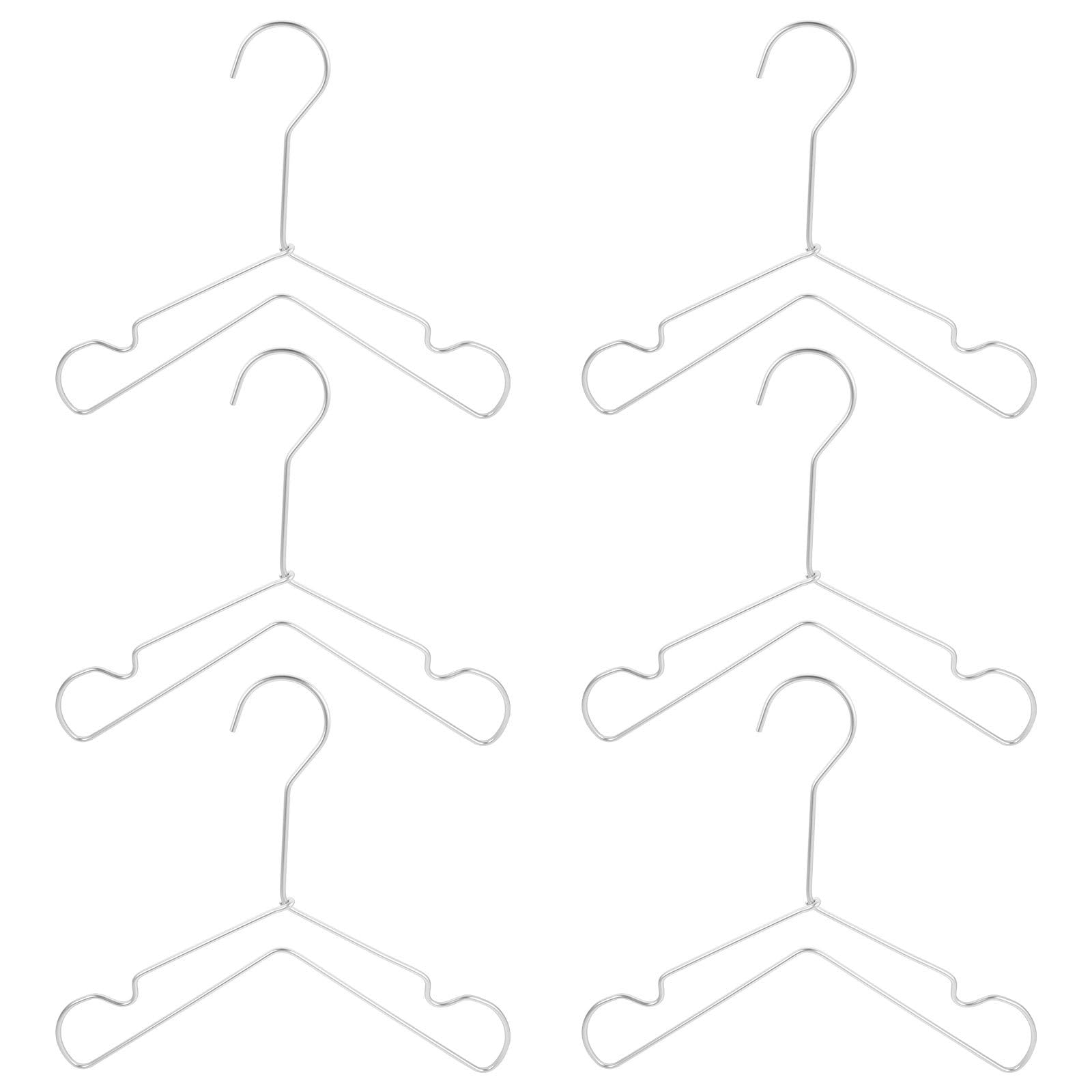 OUNONA 6 Perchas para Ropa Infantil, tendedero de 33 cm para Faldas y Camisas de bebé, Organizador de aleación de Aluminio para niños, bebés, niños pequeños, Mascotas y Disfraces.