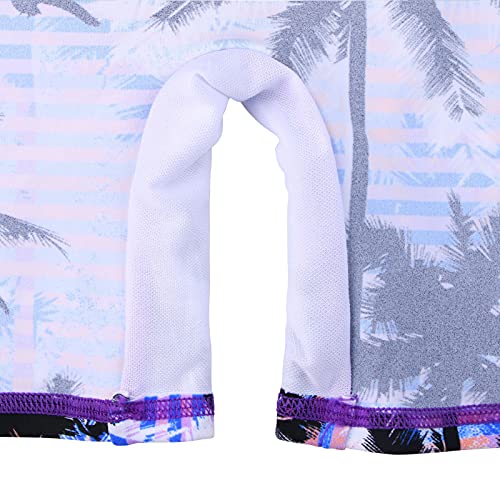 TFJH E 1PCS Long Sleeve Girls Bathing UPF 50+ Rash Guard Suits Swimsuts Zip 3-14Y4