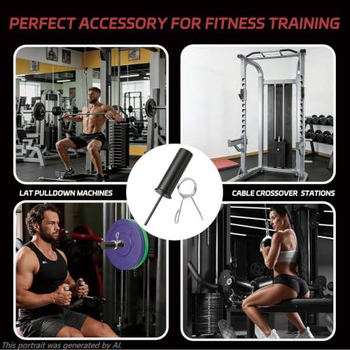 CAELUM 2Pcs Weight Stack Pin Extender with Spring Clip Collar, Gym Pins for Weight Stack Machine, Strength Training Equipment Attachments for Cable Machine and Home Gym — view 5