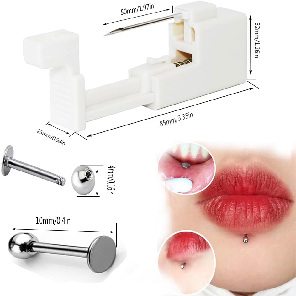 Professional Body Piercing Kit for Lip/Navel/Tongue/Ear/Nose/Belly Button,