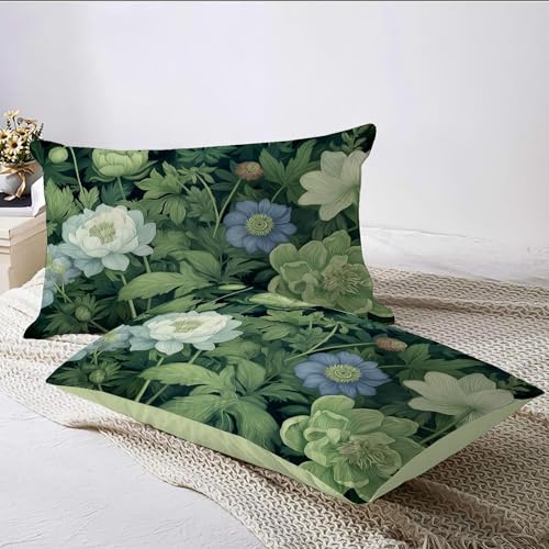 Housse de couette 200x200 verte en microfibre avec 2 taies d'oreiller - 7