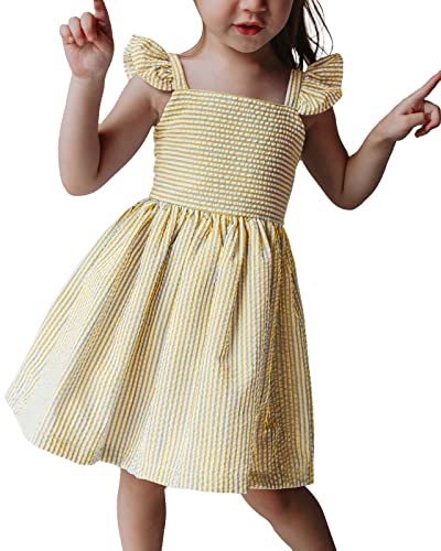 Robe d'été pour fille fluide légère vêtement de plage manches volants