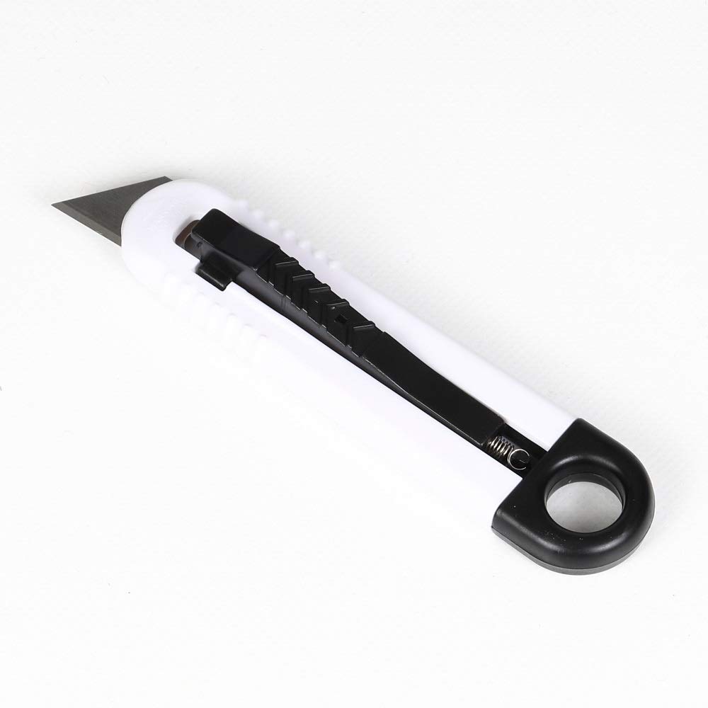 120 Cuttermesser Sicherheits Cutter Paket Messer Kartonmesser weiß mit Logo