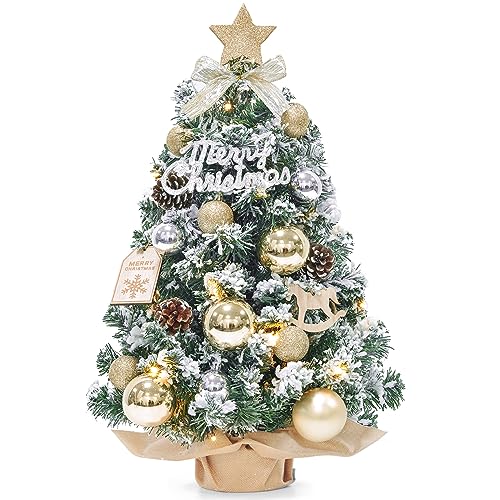 Dewur Mini Weihnachtsbaum Kleiner mit Beleuchtung LED Tisch künstlich...