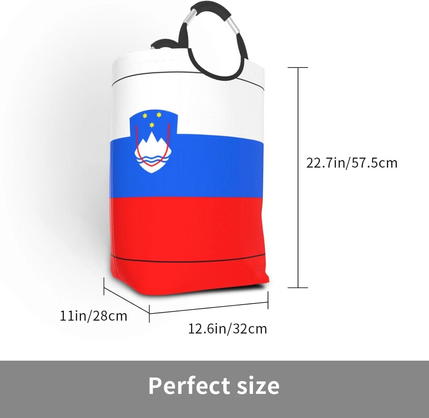 Flag of Slovenia Foldable storage bag, 50L capacity, suitable for laundry room, dormitory bedroom, dirty clothes storage basket.
