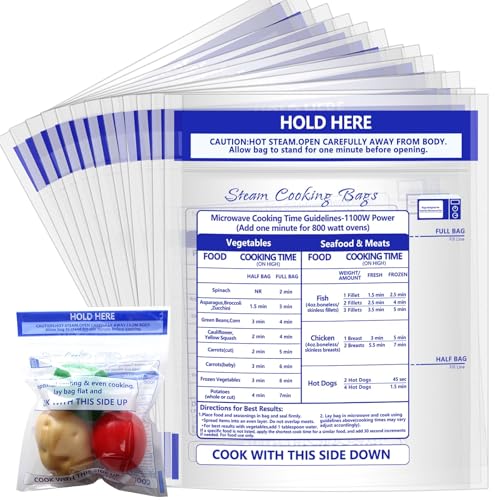 50 Pcs Reusable Microwave Steam Bags