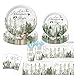 142Pcs Adventure Time Party Decorations Include Plates-Cutlery-Cups-Tablecloths and Napkins for Let The Adventure Begin & Travel Party & Camp Party Decorations 20 Guests
