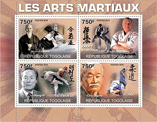 Togo 2010 Martial Arts Aikido Karate Tae Kwon Do Judo Stamps M/S MNH