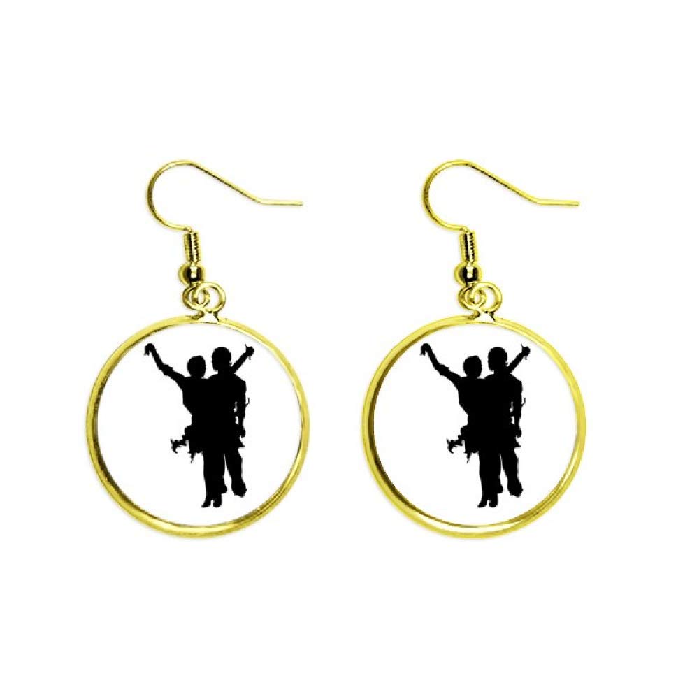 Pendientes de baile dorados largos tipo drop earring de moda mujer con silueta 2