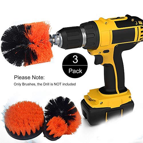 Funceter Drill Brush Attachment,Drill Powered Cleaning Brush,Bathroom Surfaces Tub, Shower, Tile and Grout Drill Brush,All Purpose Cleaner Scrubbing Brushes for Home and Kitchen or Wheel