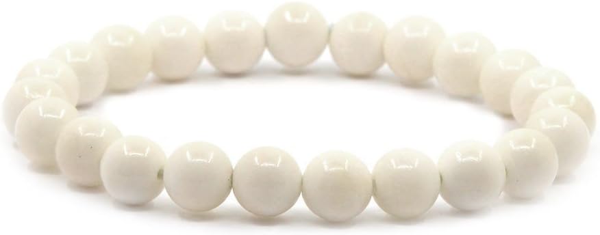 8mm Round Beads Stretch Bracelet 7 Inch Unisex