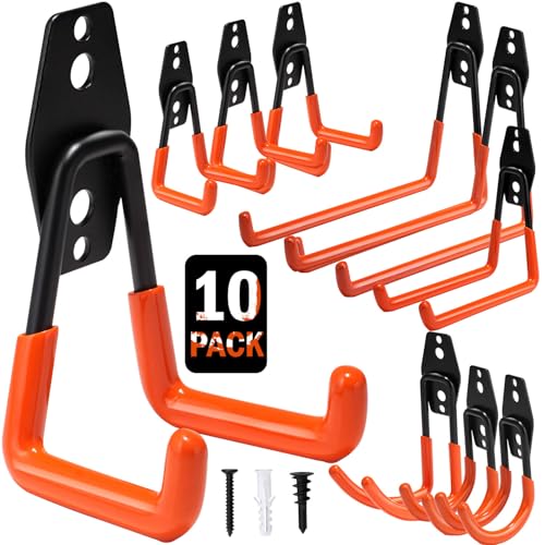 vivicreate 10 Pack Heavy Duty Garage Hooks Wall Mounted Steel