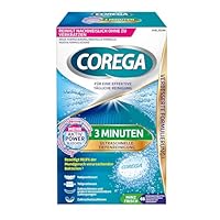 Corega 3 Minuten Tabs für Voll- und Teilprothesen, Retainer und Aligner, Zahnschutzschienen und andere herausnehmbare Zahnspangen, 1x66 Stk.