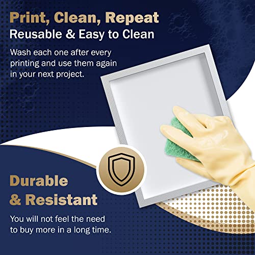 Luar Global 20 X 24 In Aluminum Screen Printing Frames 6 Pack – With 160 White Mesh, Reusable, Solvent Resistant Glue, Includes U Type Scoop Coater, Wooden Squeegee, Hinge Clamp, Spatula And Tape #TOP3
