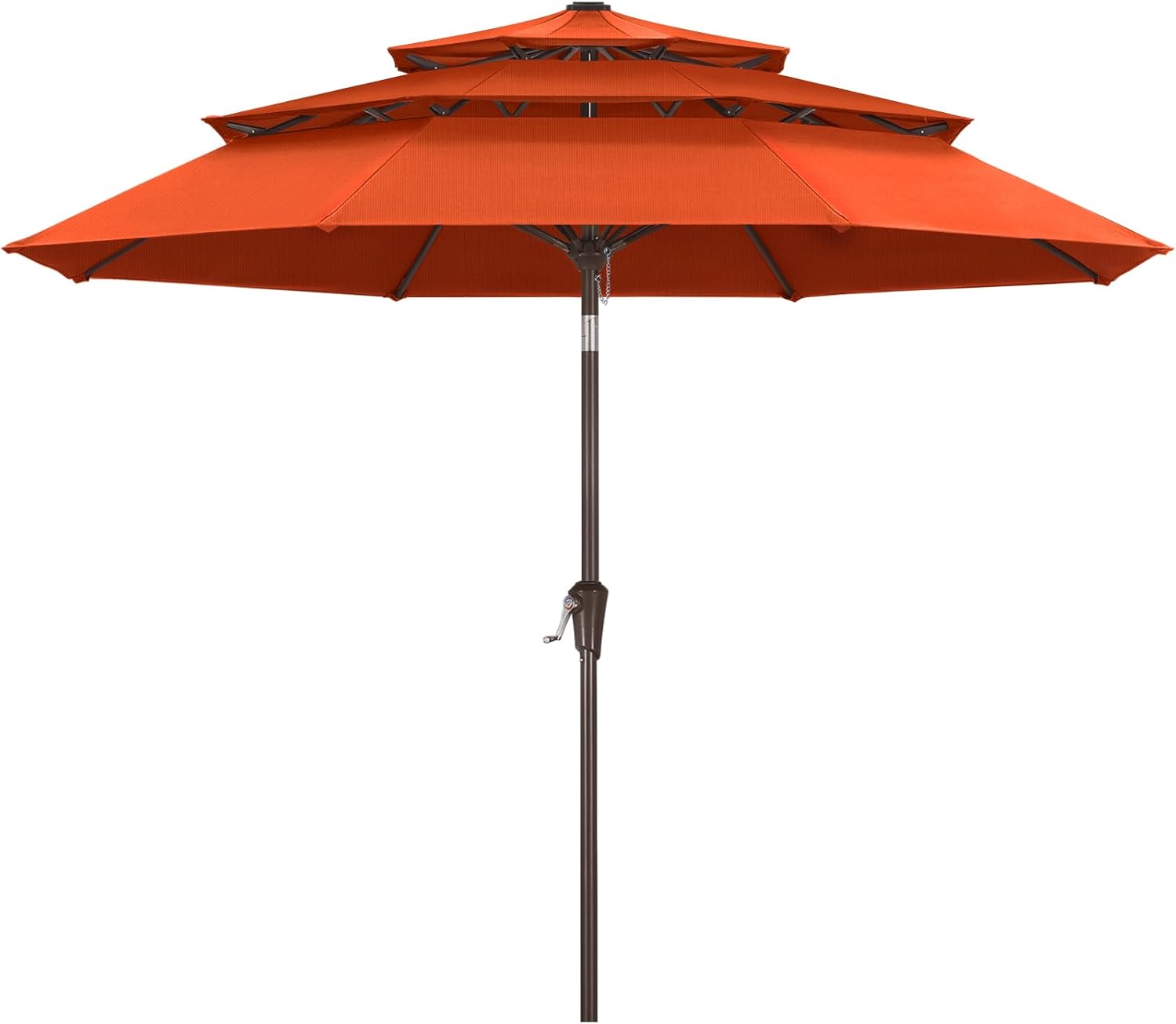 ABCCANOPY OLEFIN® 5-Year No Fading 9FT 3 Tiers Patio Umbrella, Outdoor Table Umbrella with 8 Sturdy Ribs for Deck, Backyard, Garden, Yard (Khaki)