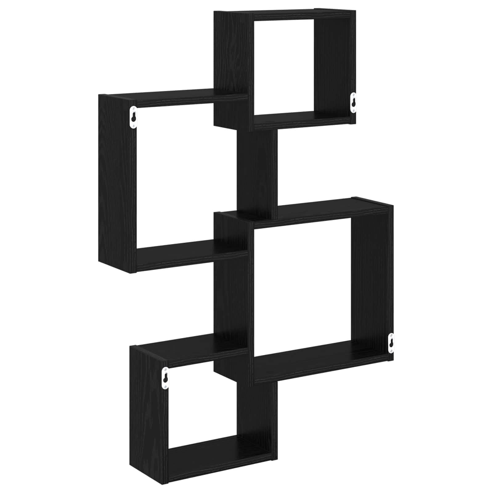 Wandwürfelregal Wandhalterung Schwarze Eiche Holzwerkstoff 64 x 13,5 x 91,5 cm für Bücher Deko platzsparende Wandaufbewahrung für Wohnbereich und Büro
