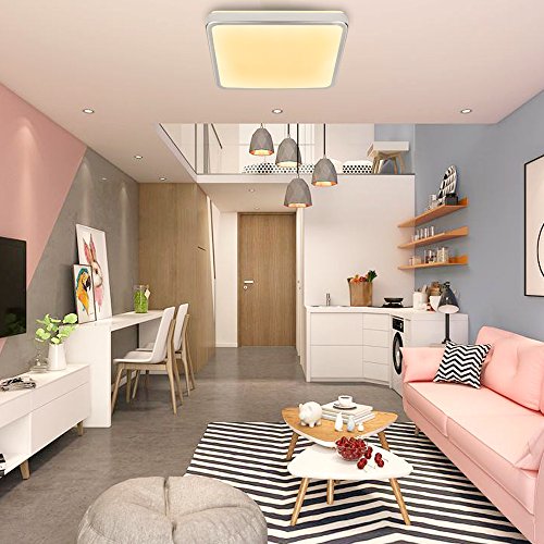 Preisvergleich Produktbild HENGDA 12W Warmweiß LED Schlafzimmer Deckenbeleuchtung Energiespar Eckig Deckenleuchte IP44, kunststoff