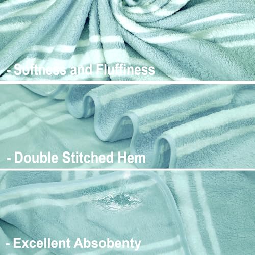 Image of Cortina Stripe Printed Towels for Bath (70 x 140 cm) 380 GSM Microfiber, Ultra Soft, Highly Absorbent & Quick Dry for Gym, Beach & Bathroom Towels for Men, Women & Kids (Blue Small Stripe)