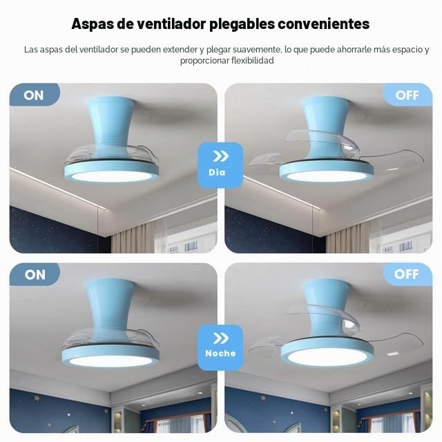 LJX 60cm Ventilador de Techo Sin Aspas con Luz Infantil 6 Velocidades Motor Dc Silencioso Temporizador Aspas Retráctiles Lámpara Ventilador Niñas para Dormitorio Infantil Cocina, Rosa
