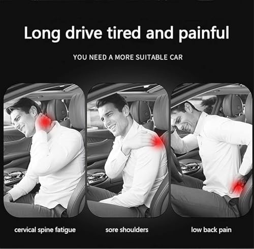 Image of Car Neck Pillow Memory Foam Support Cushion, Neck Pillow for Car Headrest, Car Seat Back Support for Long Drives, Cars Pillows for Back Side Comfort, Universal Fit Design (Black, 1 Set Pillow)