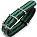 Produktbild Strapcode 22mm G10 N.A.T.O Schweres Nylonband Gebürstete Schnalle - J08 Double Black & Green