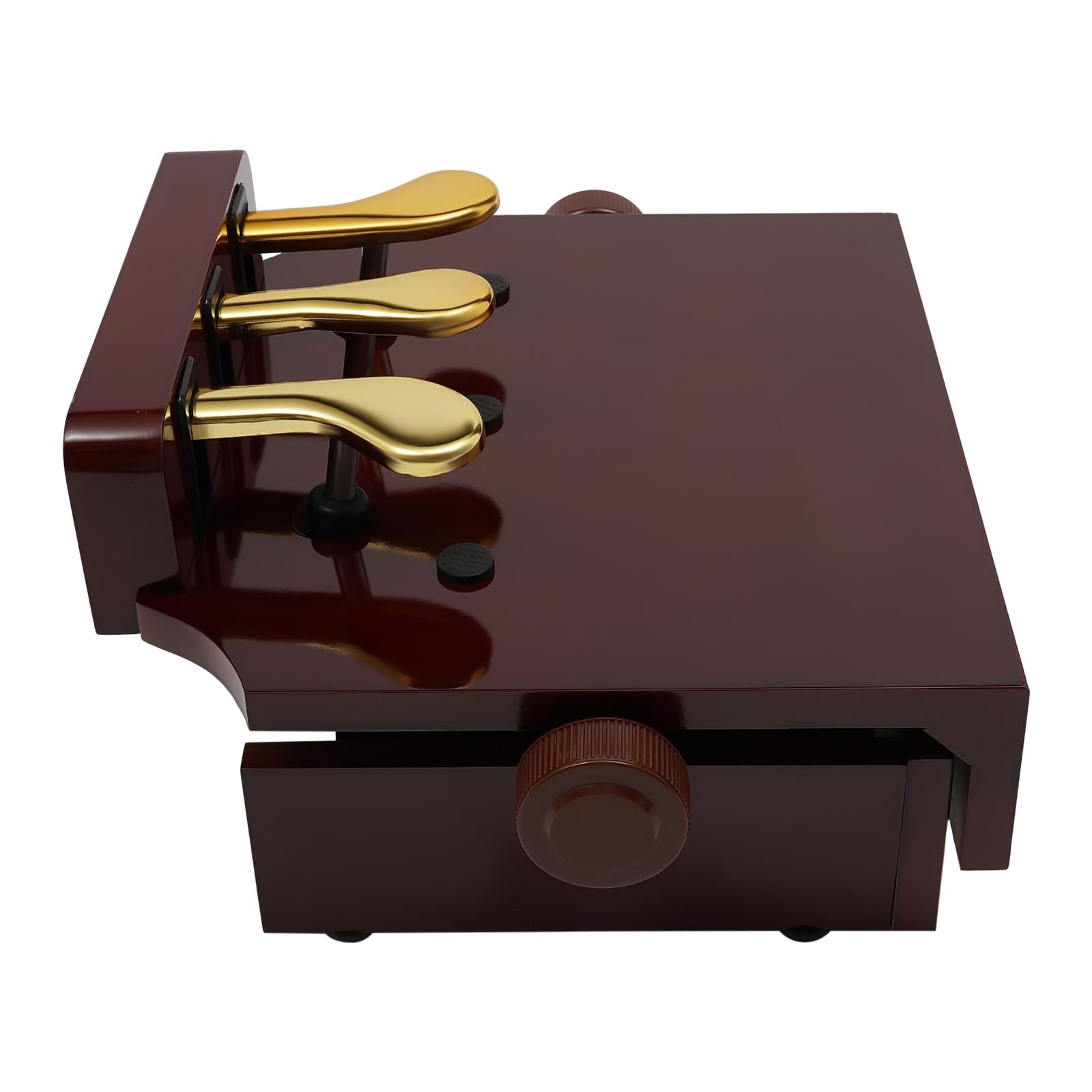 Klavierpedal-Verlängerung 14-21cm Höhenverstellbare Klavierpedal-Erweiterung mit 3 Pedalen & 100kg Belastbarkeit Memory-Feder Stabile Kinder Klavierunterricht Hilfe für 4-12 Jahre Anfänger (Braun)