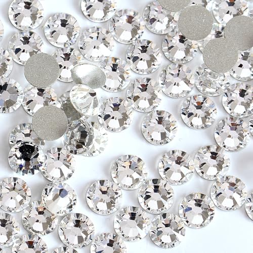 Image of 1440 Pieces SS16 /3.8-4mm Clear Crystal Flat Back Brilliant Round Rhinestones Glass Stones Glitter Gems Crystals Diamond (Crystal).