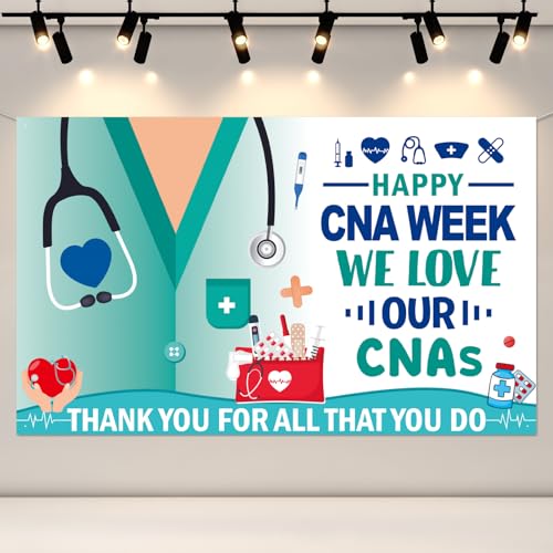 71x 43 Happy CNA Week Banner CNA Week Decorations CNA Appreciation Banner Thank You CNA Banner CNA Appreciation Decorations