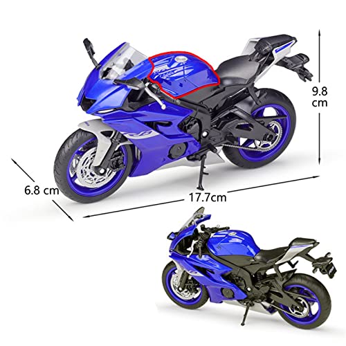 Modelo de motocicleta Yamaha 2020 YZF-R6 1:12 azul miniatura 4